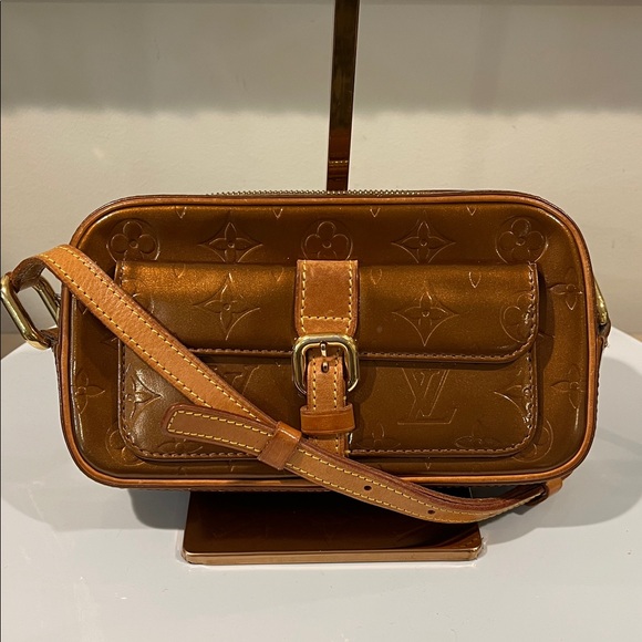 LOUIS VUITTON Monogram Vernis Christy MM Shoulder Bag Bronze - Picture 1 of 16